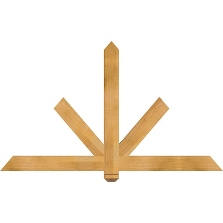 Ekena Millwork Kennewick Rough Sawn Timber Gable Bracket, Western Red Cedar, 60"W x 35"H x 2"D x 4"F, 14/12 Pitch GBW060X35X0204KEN00RWR